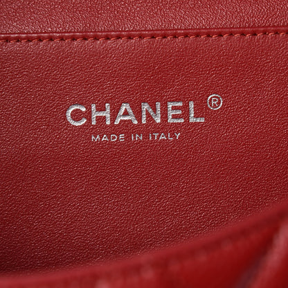 Chanel Caviar Quilted Clutch With Chain Flap Dark Red 6 of 11