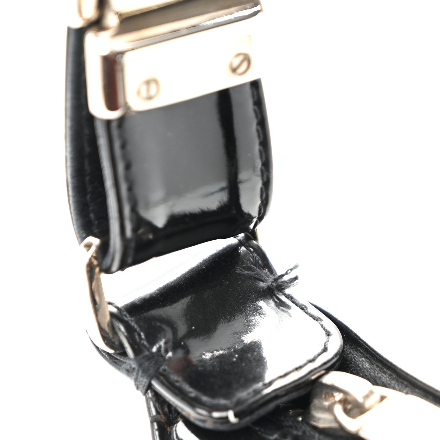 Patent Quilted Small Chocolate Bar Shoulder Bag Black