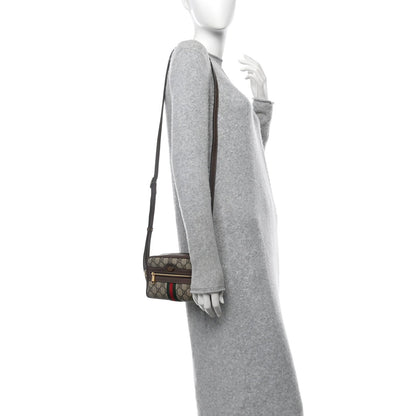 Gucci GG Supreme Monogram Web Mini Ophidia Shoulder Bag Brown 2 of 7