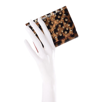 Christian Louboutin Patent Spiked Macaron Mini Wallet Leopard 2 of 8