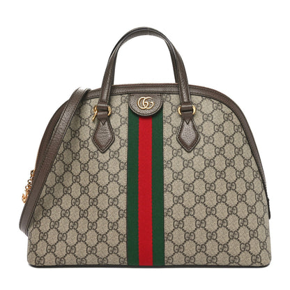 Gucci GG Supreme Monogram Web Medium Ophidia Top Handle Dome Bag Brown 1 of 7