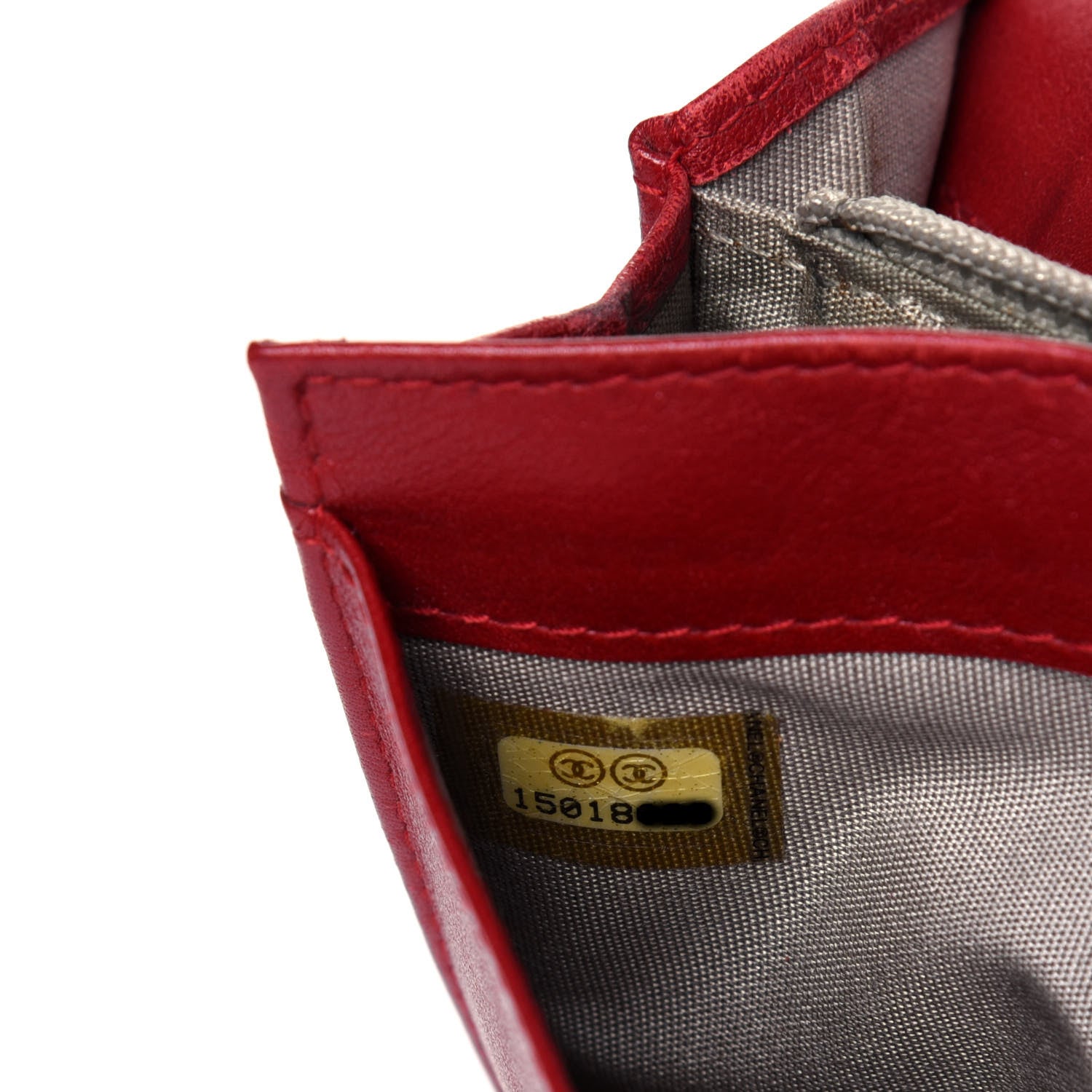 Chanel Caviar Timeless CC Yen Wallet Red 8 of 27