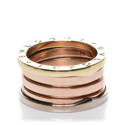 Bulgari 18K Rose White Yellow Gold B.Zero1 Four-Band Ring 55 7.25 1 of 7