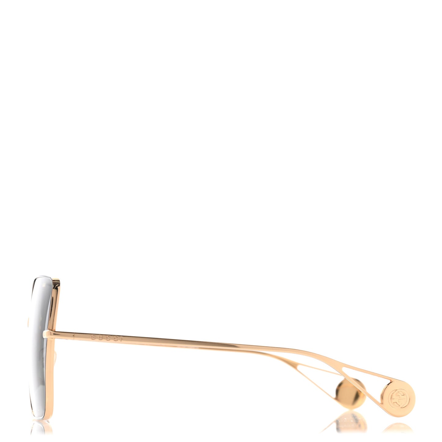 Square Frame GG0436S Sunglasses Black Gold
