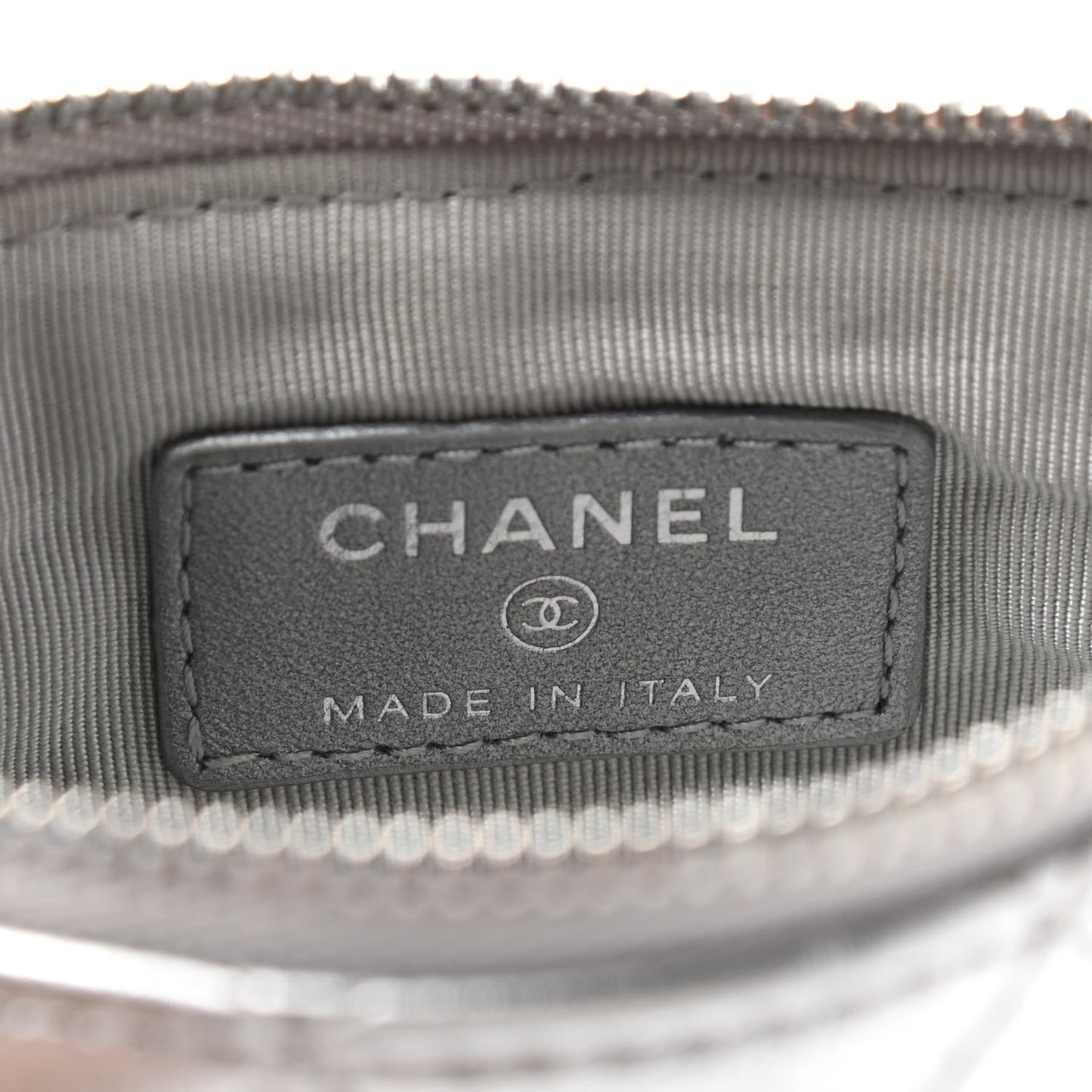 Metallic Lambskin Small Ground Control Cosmetic Case Silver