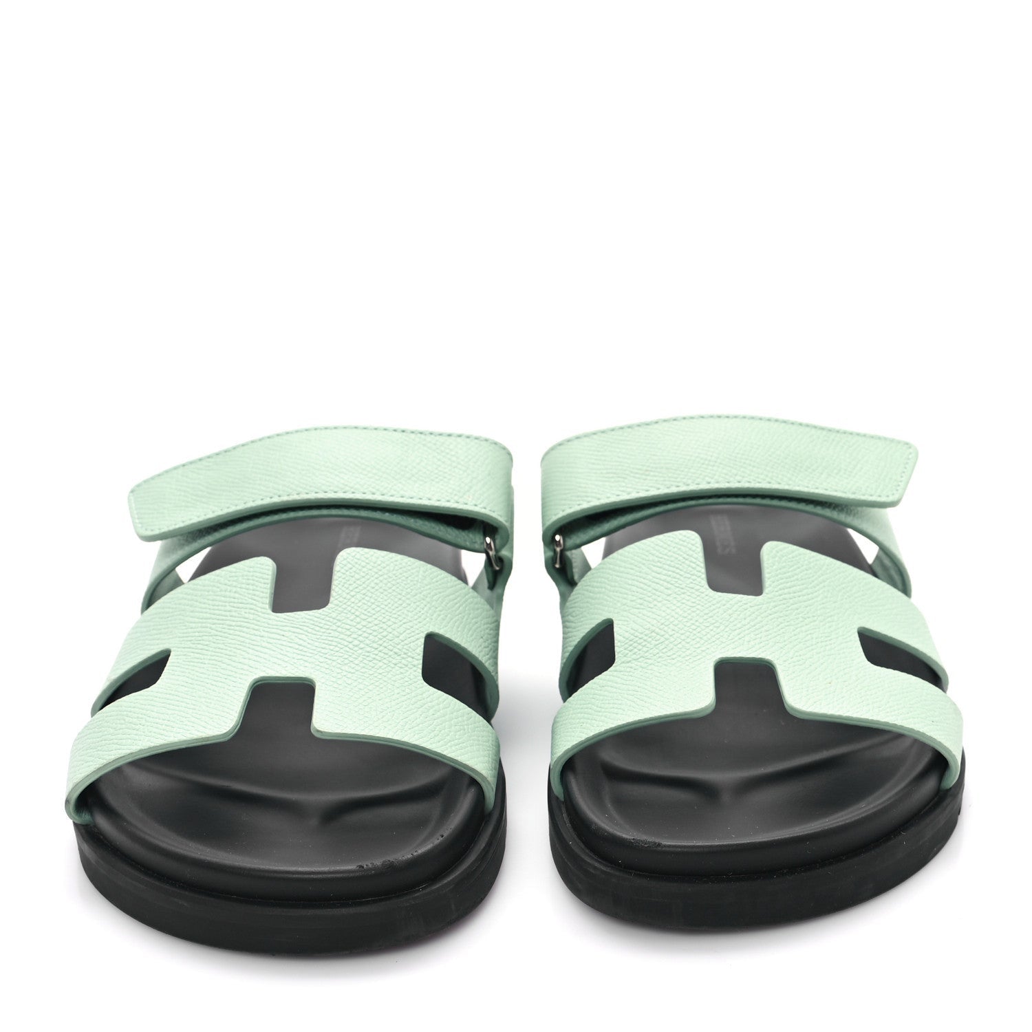 Hermes Epsom Womens Chypre Sandals 37.5 Vert Jade 3 of 7