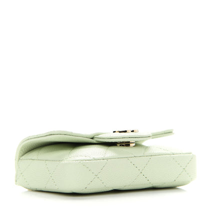 Chanel Caviar Quilted Mini Chain Belt Bag Light Green 4 of 10
