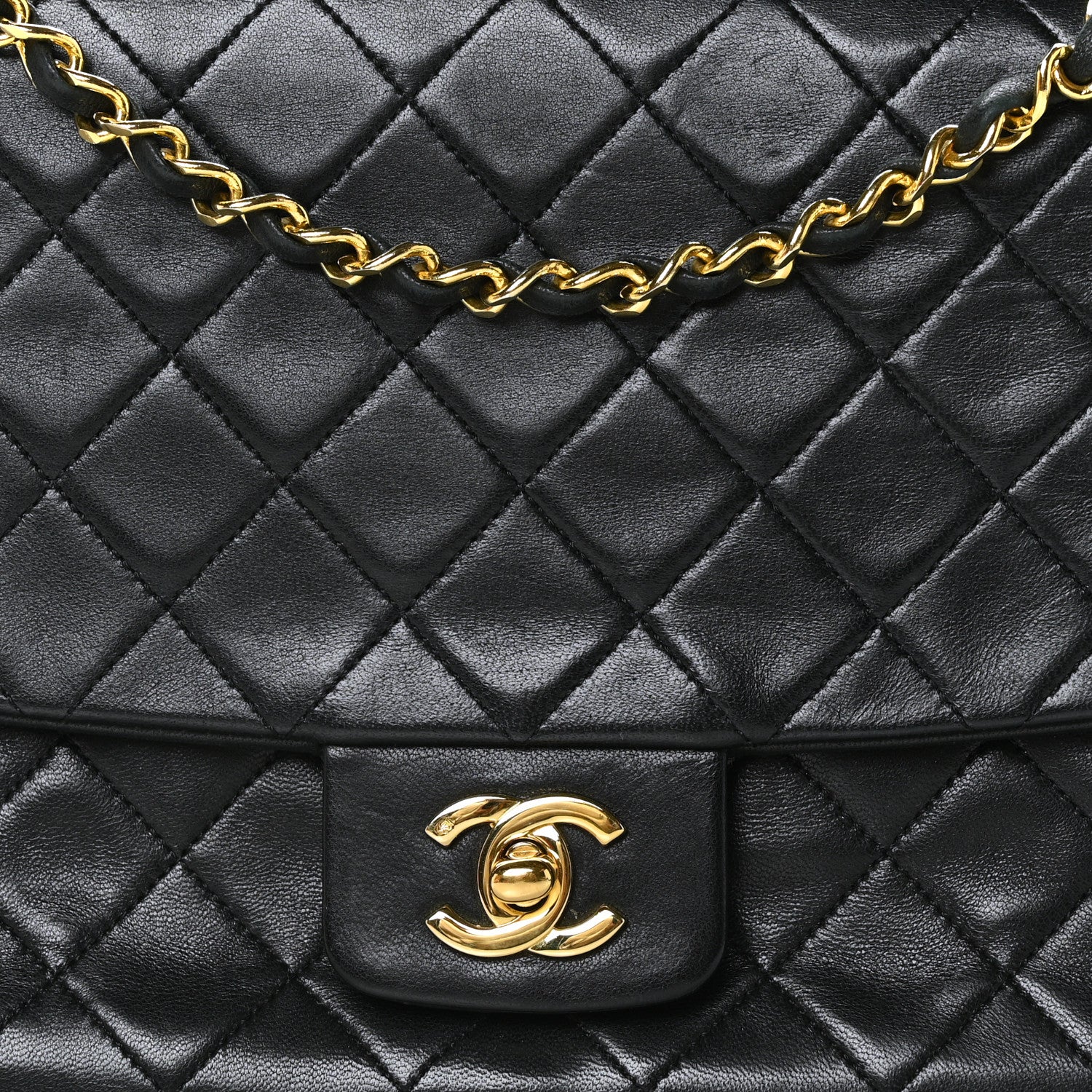 Chanel Lambskin Quilted XL Jumbo Single Flap Black 8 of 10