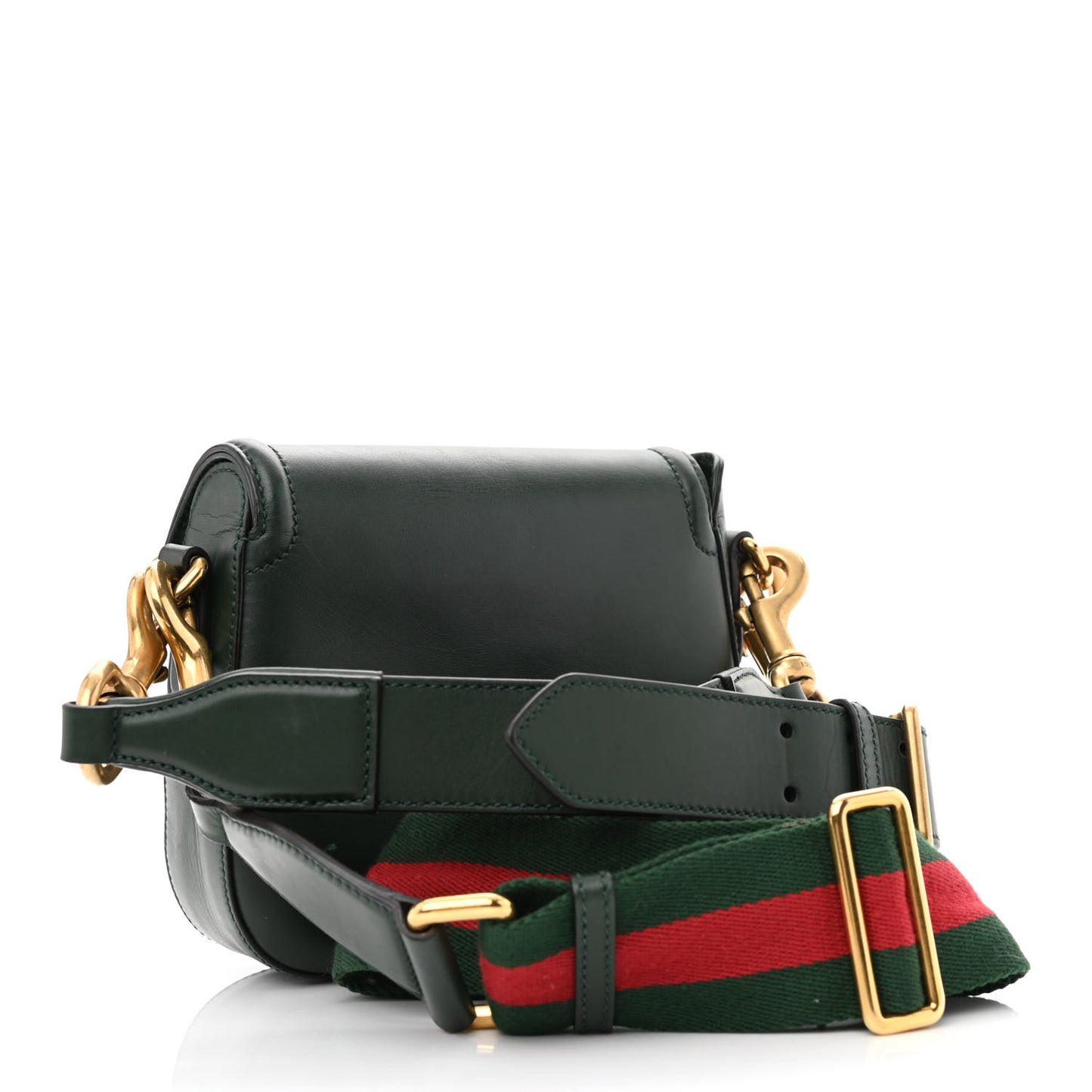 Calfskin Small Lady Web Shoulder Bag Green