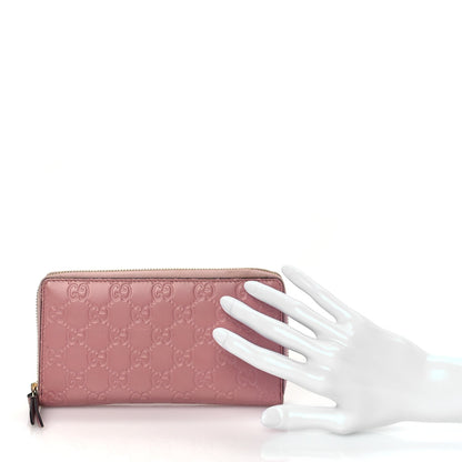 Gucci ssima Signature Zip Around Wallet Soft Pink 2 of 8