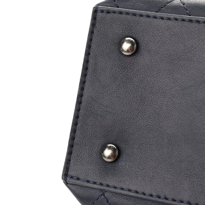 Chanel Calfskin Stitched Urban Luxury Top Handle Bag Navy 11 of 14
