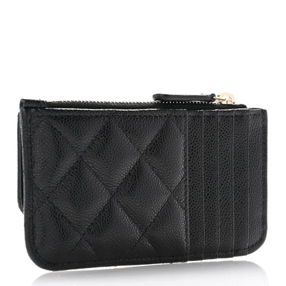 Chanel Caviar Quilted Flap Zip Card Holder Black 3 of 8