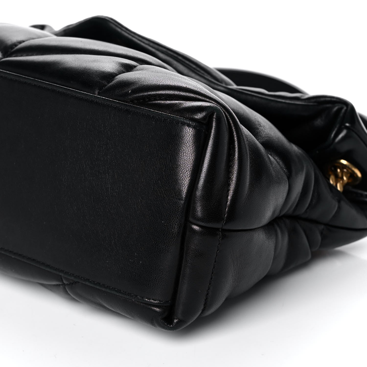 Saint Laurent Lambskin Quilted Small Loulou Puffer Monogram Chain Satchel Black 10 of 11