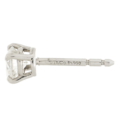 Tiffany Platinum Diamond .80ctw Solitaire Earrings 4 of 5