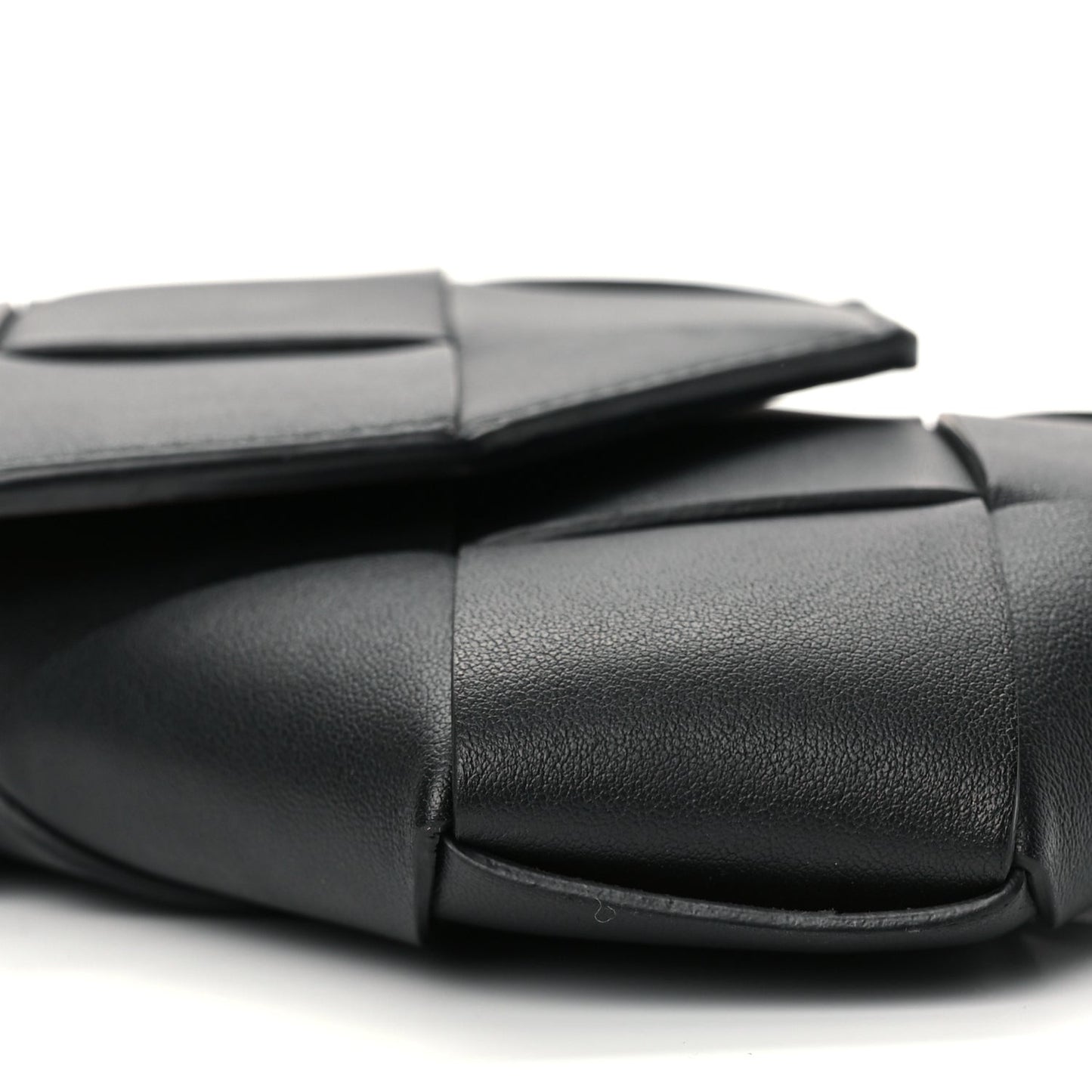 Calfskin Intreccio Diago Phone Pouch Black Pinecone Black Pinecone