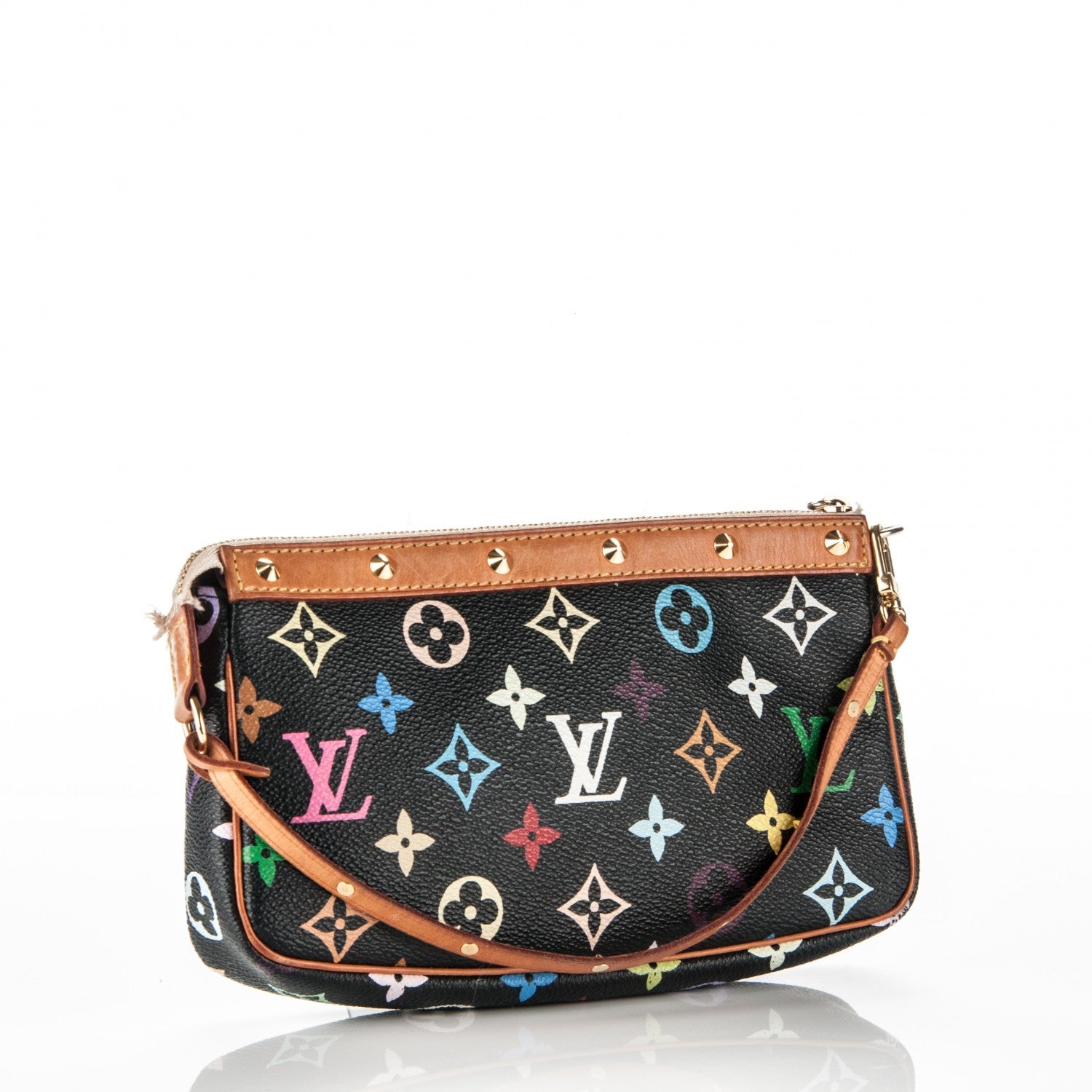 Louis Vuitton Monogram Multicolor Pochette Accessories Black 3 of 8