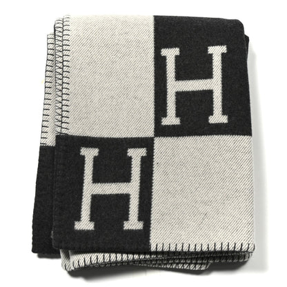 Hermes Wool Cashmere Avalon Blanket Ecru Gris Fonce 1 of 3