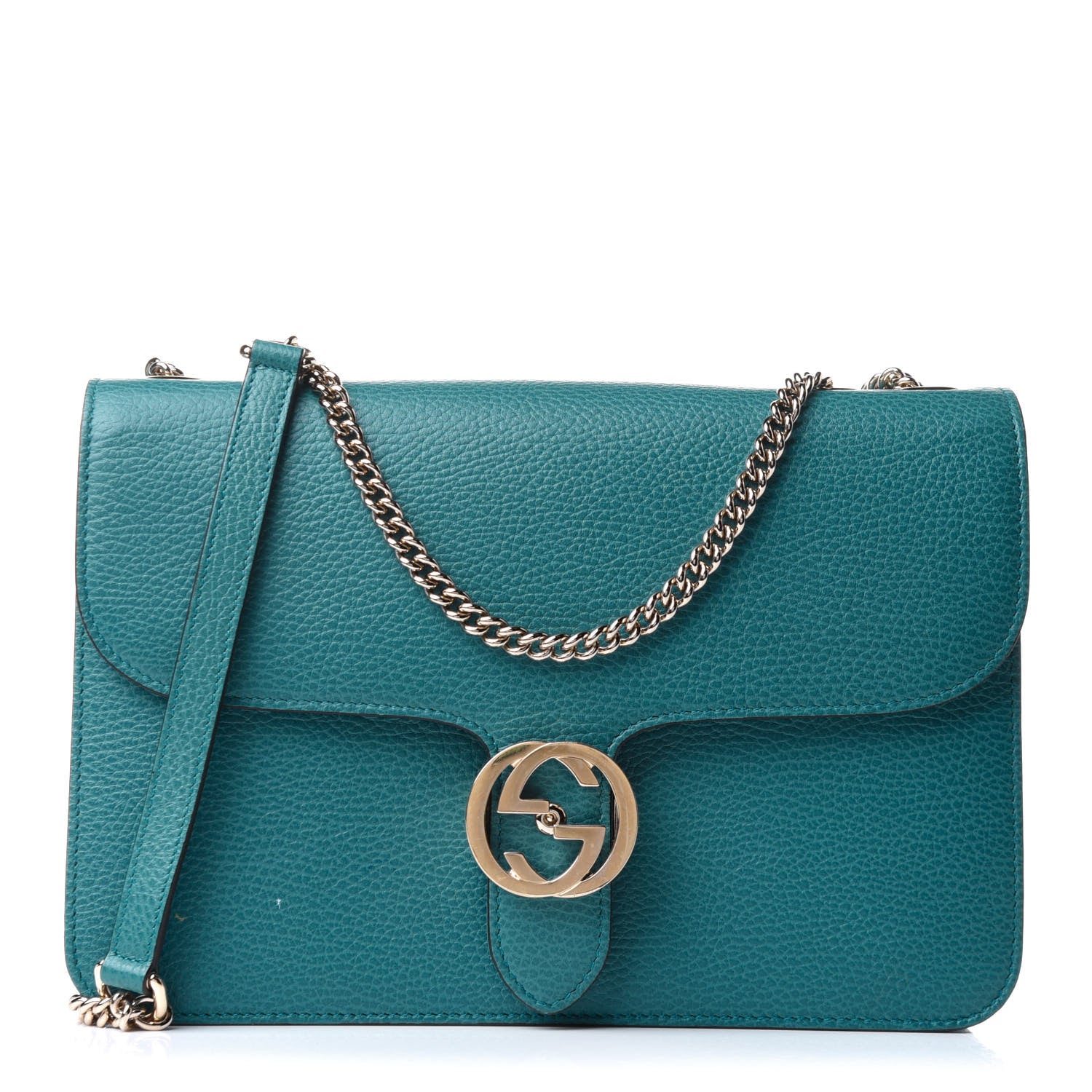 Gucci Dollar Calfskin Interlocking G Shoulder Bag Deep Cobalt 1 of 14