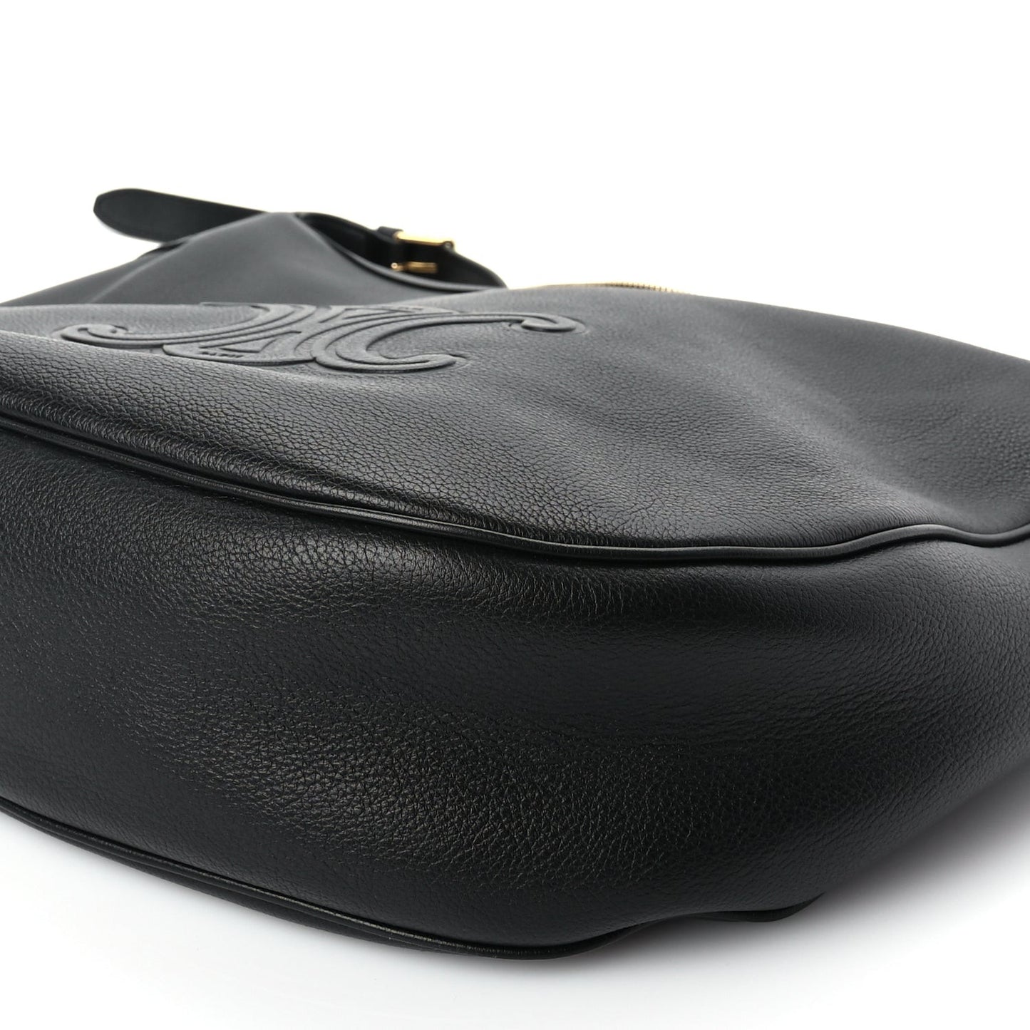 Supple Calfskin Cuir Triomphe Large Heloise Shoulder Bag Black