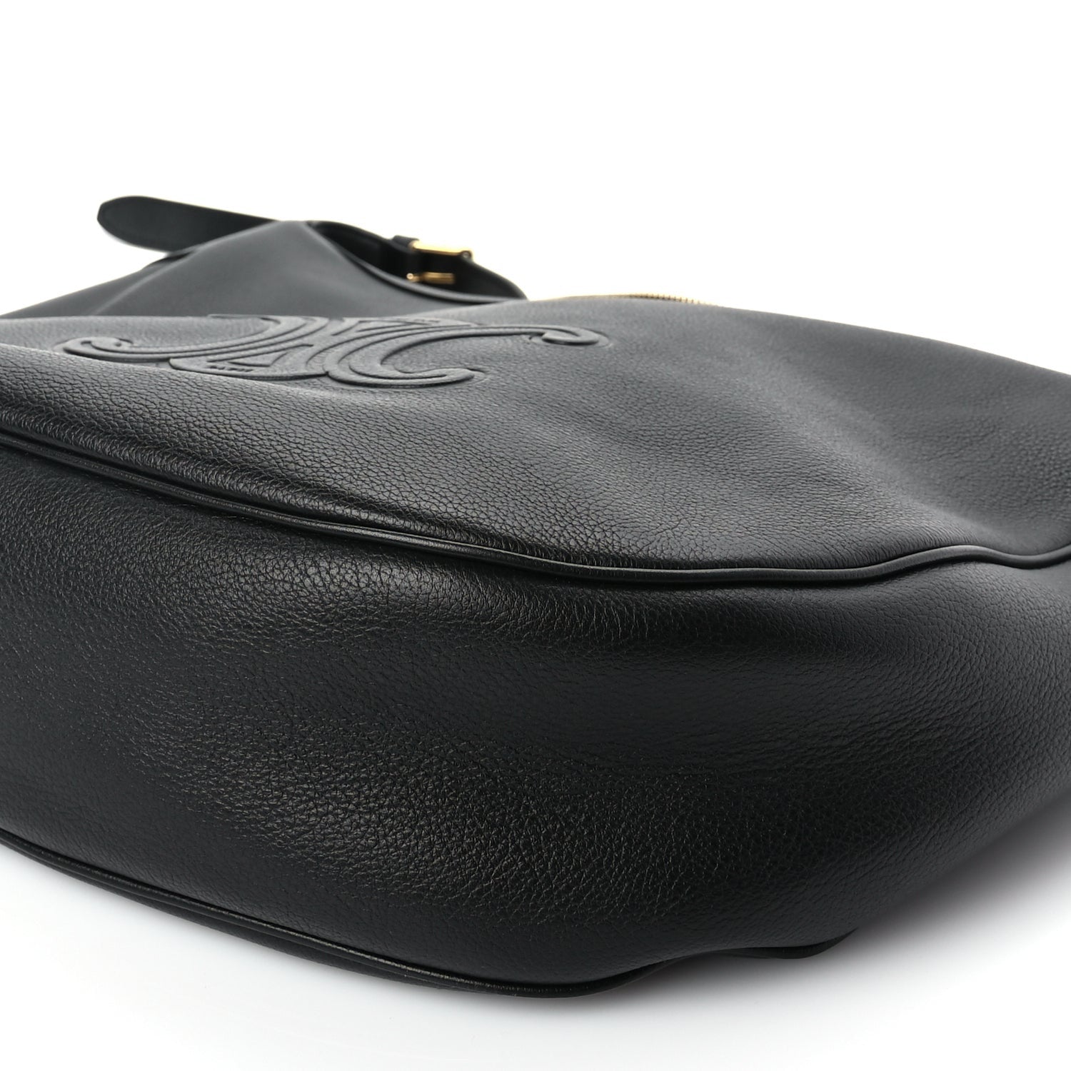 Celine Supple Calfskin Cuir Triomphe Large Heloise Shoulder Bag Black 9 of 9