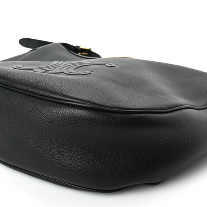 Celine Supple Calfskin Cuir Triomphe Large Heloise Shoulder Bag Black 9 of 9