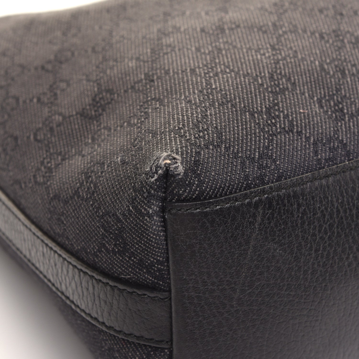 Gucci Denim Monogram Hobo Black 10 of 13