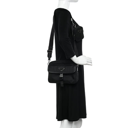 Prada Re-Nylon Saffiano Shoulder Bag Black 2 of 11