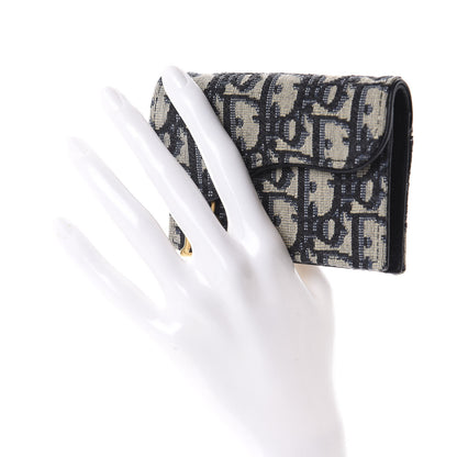 Christian Dior Oblique Saddle Card Holder Blue 2 of 8