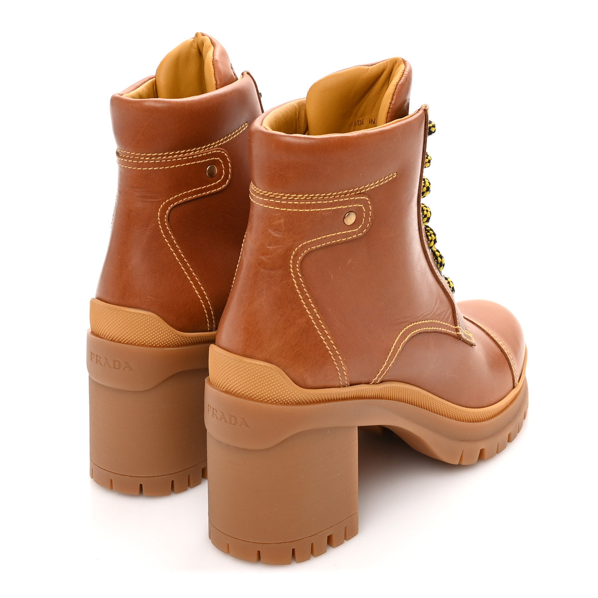 Vitello Lace Up Boots  39 Cognac