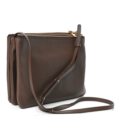 Celine Lambskin Large Trio Crossbody Bag Brown 2 of 11