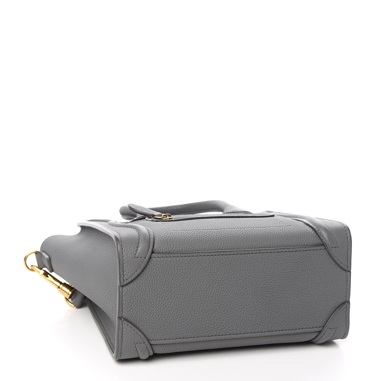 Drummed Calfskin Nano Luggage Kohl