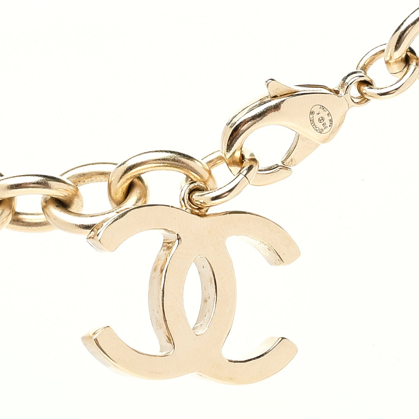 Resin Chain Logo Acorn Charm Necklace Tortoise  Gold