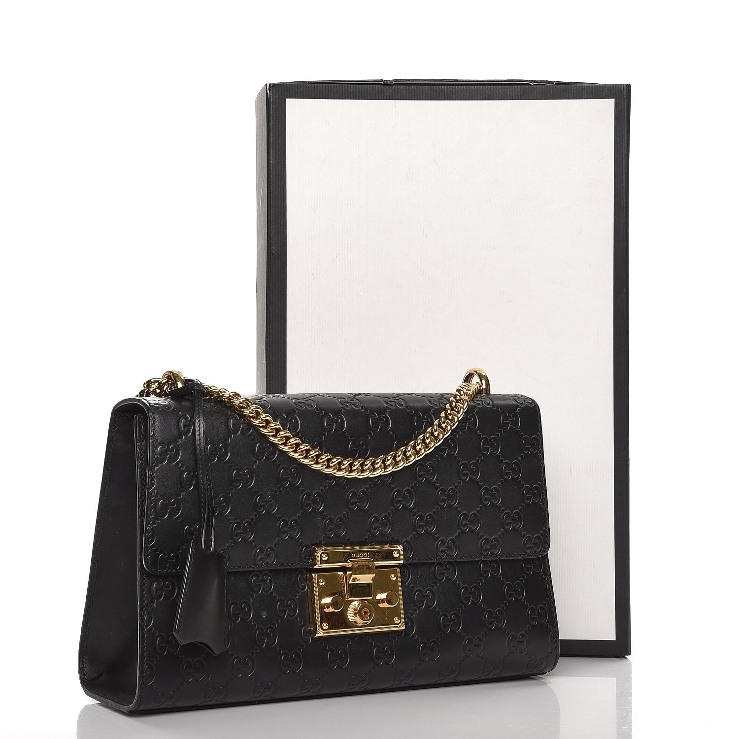 Gucci Guccissima Medium Padlock Shoulder Bag Black 16 of 16