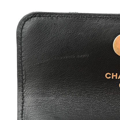 Chanel Lambskin Quilted Chain Top Handle Clutch With Chain Black 13 of 14