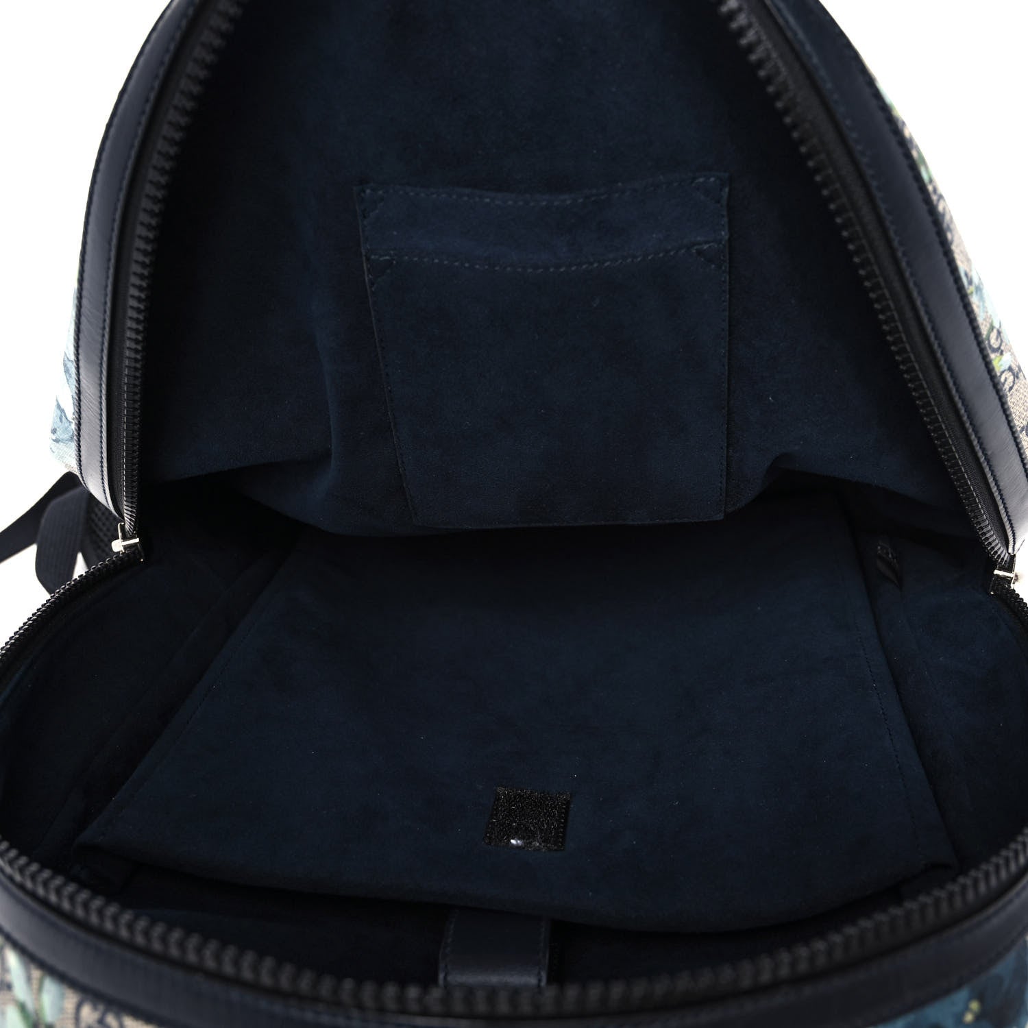 Gucci GG Supreme Monogram Blooms Medium Day Backpack Beige Blue Navy 5 of 12