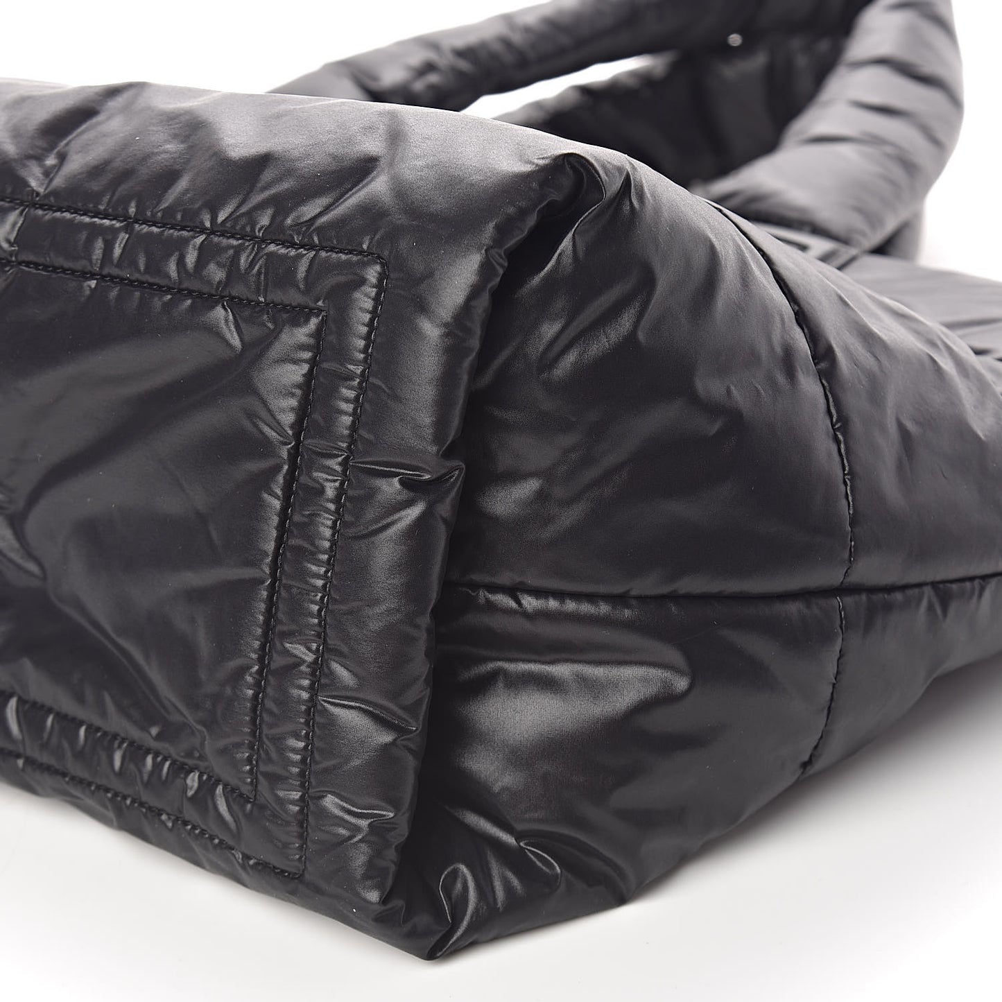 Nylon Quilted Medium Coco Cocoon Reversible Tote Black