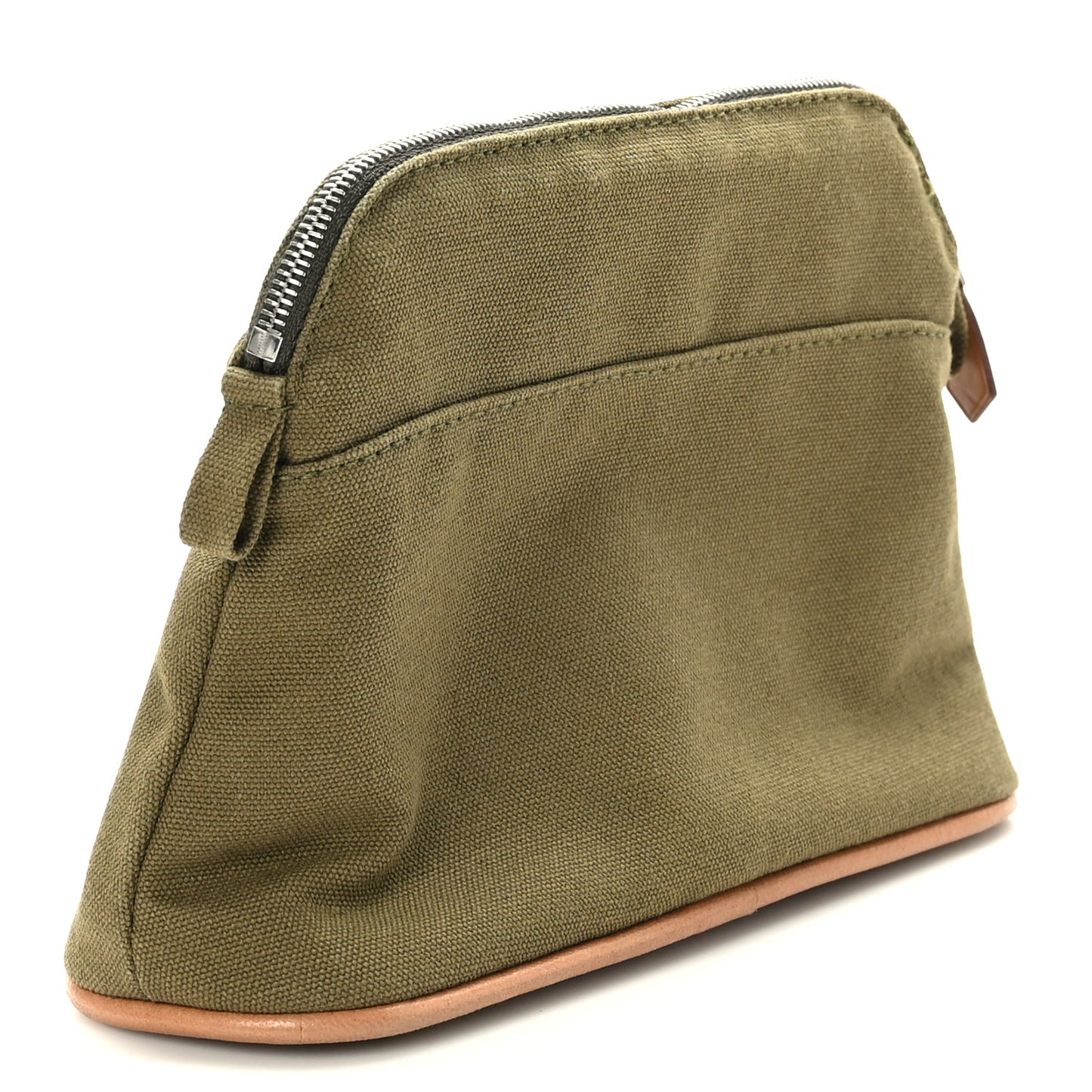 Cotton Canvas Mini Bolide Travel Cosmetic Pouch Khaki