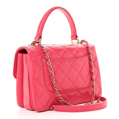 Chanel Lambskin Quilted Small Trendy CC Flap Dual Handle Bag Dark Pink 3 of 7