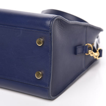 Saint Laurent Smooth Calfskin Small Monogram Cabas Navy 9 of 15