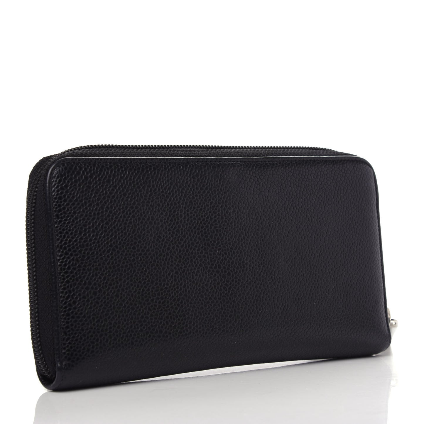 Caviar Timeless CC Large Gusset Zip Around Wallet Black
