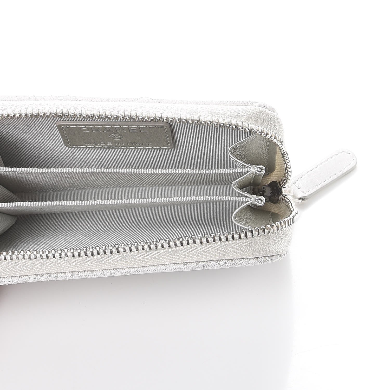 Chanel Metallic Lambskin Star Embossed Coin Purse Light Silver 5 of 8