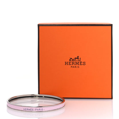 Hermes Enamel Extra Narrow Uni Bracelet 65 Rose Dragee 5 of 5
