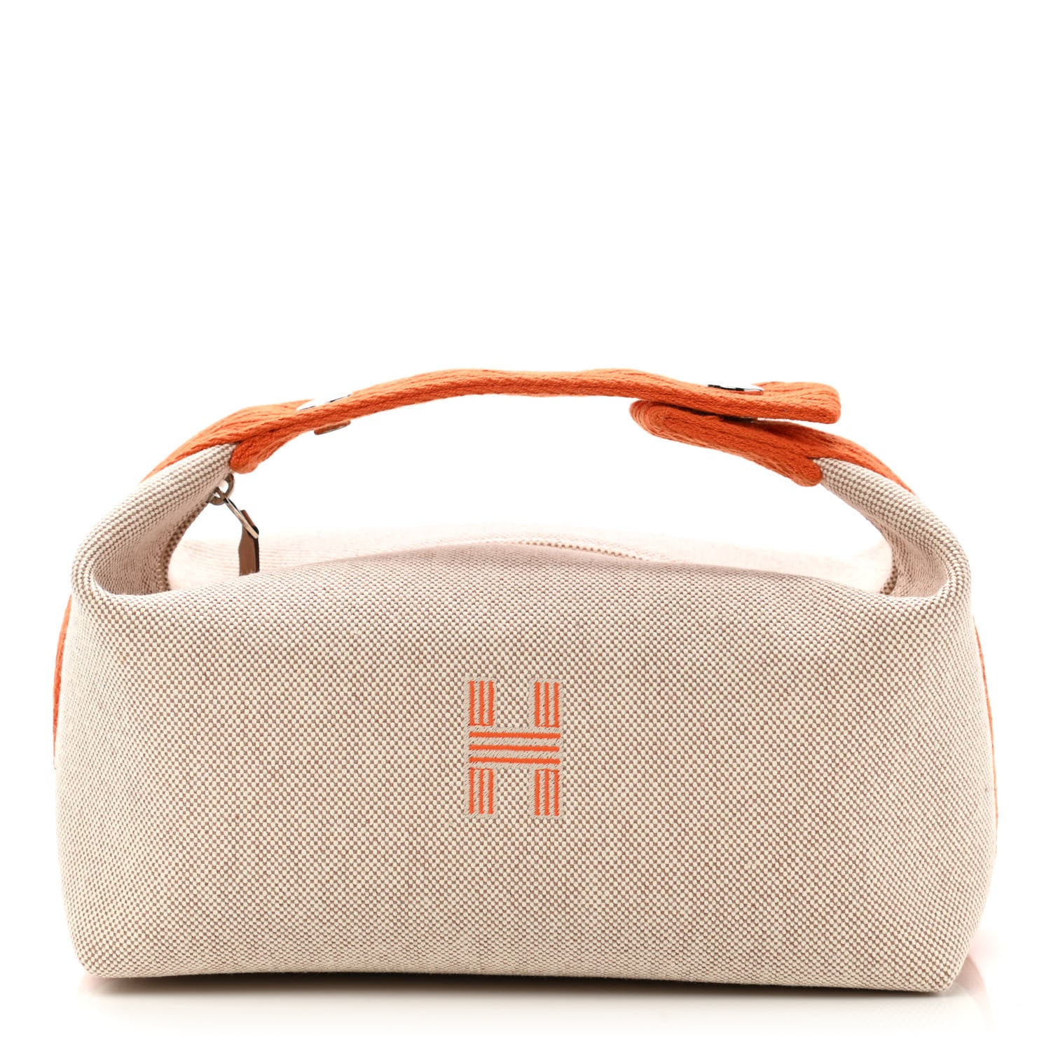 Hermes Canvas Large Bride-A-Brac Pouch Natural Orange 1 of 7