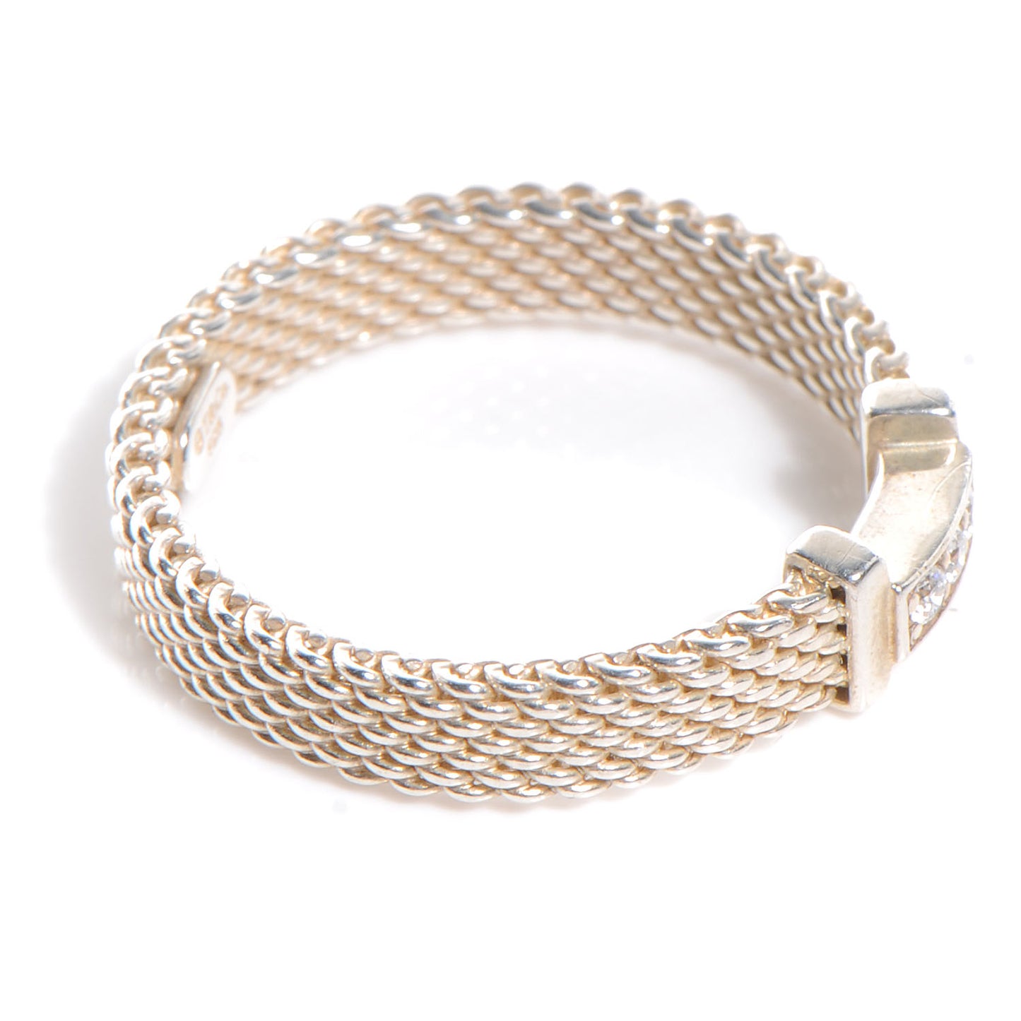 Sterling Silver Diamonds Narrow Somerset Ring 54 7