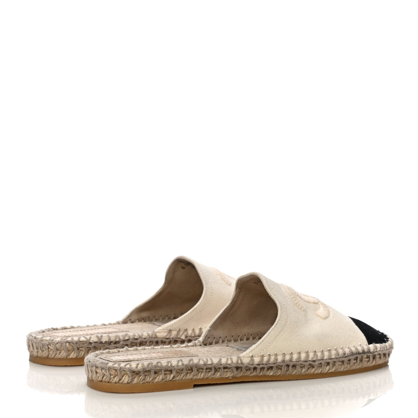 Denim CC Espadrille Mules 39 White Black
