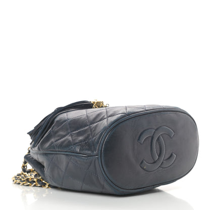 Chanel Lambskin CC Tassel Shoulder Bag Navy 4 of 15