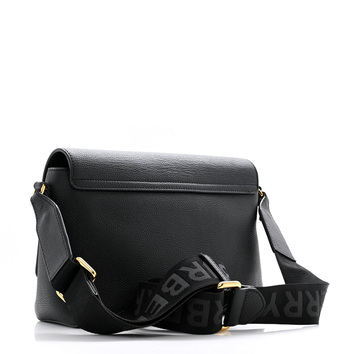 Grainy Calfskin Vintage Check Note Crossbody Bag Black