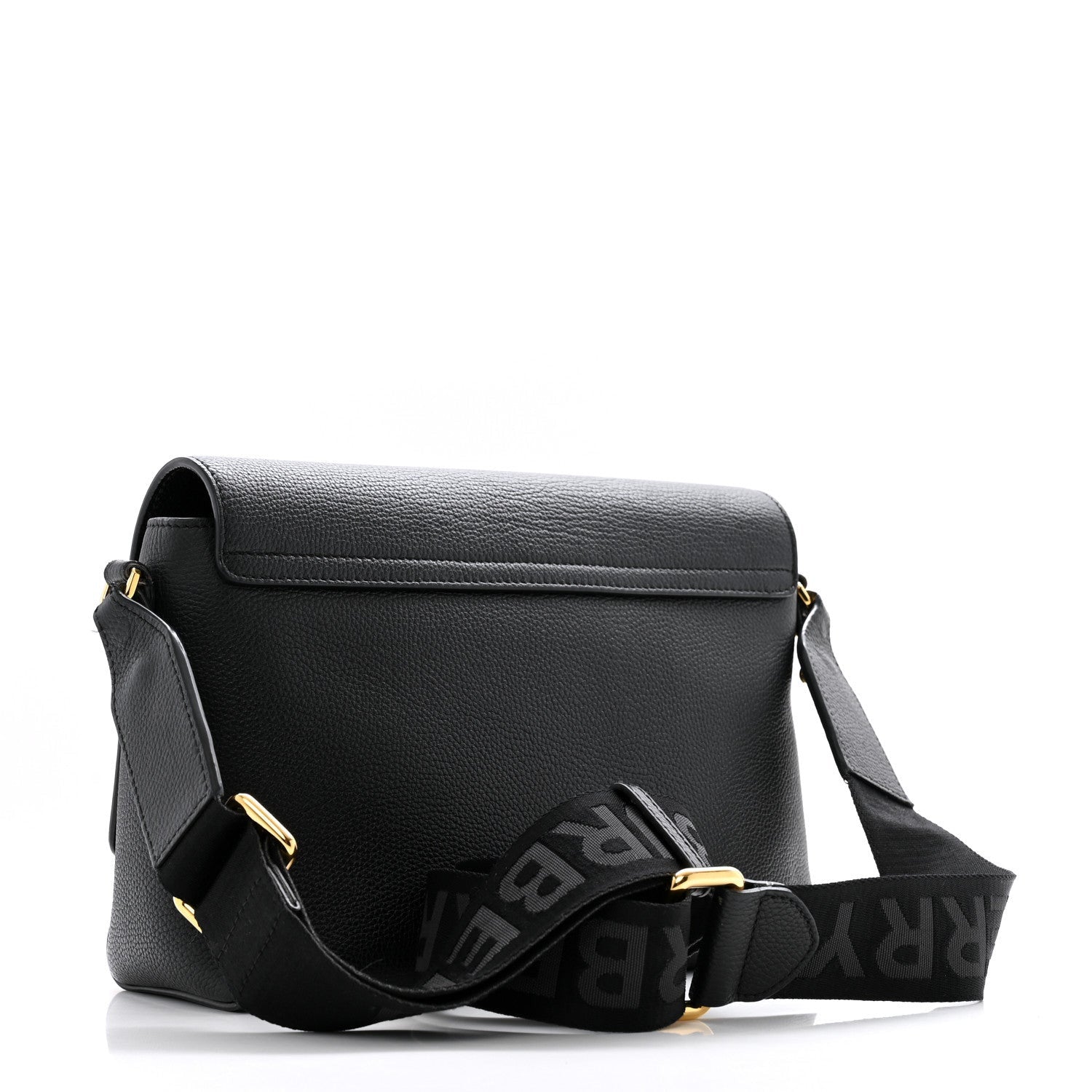 Burberry Grainy Calfskin Vintage Check Note Crossbody Bag Black 3 of 7