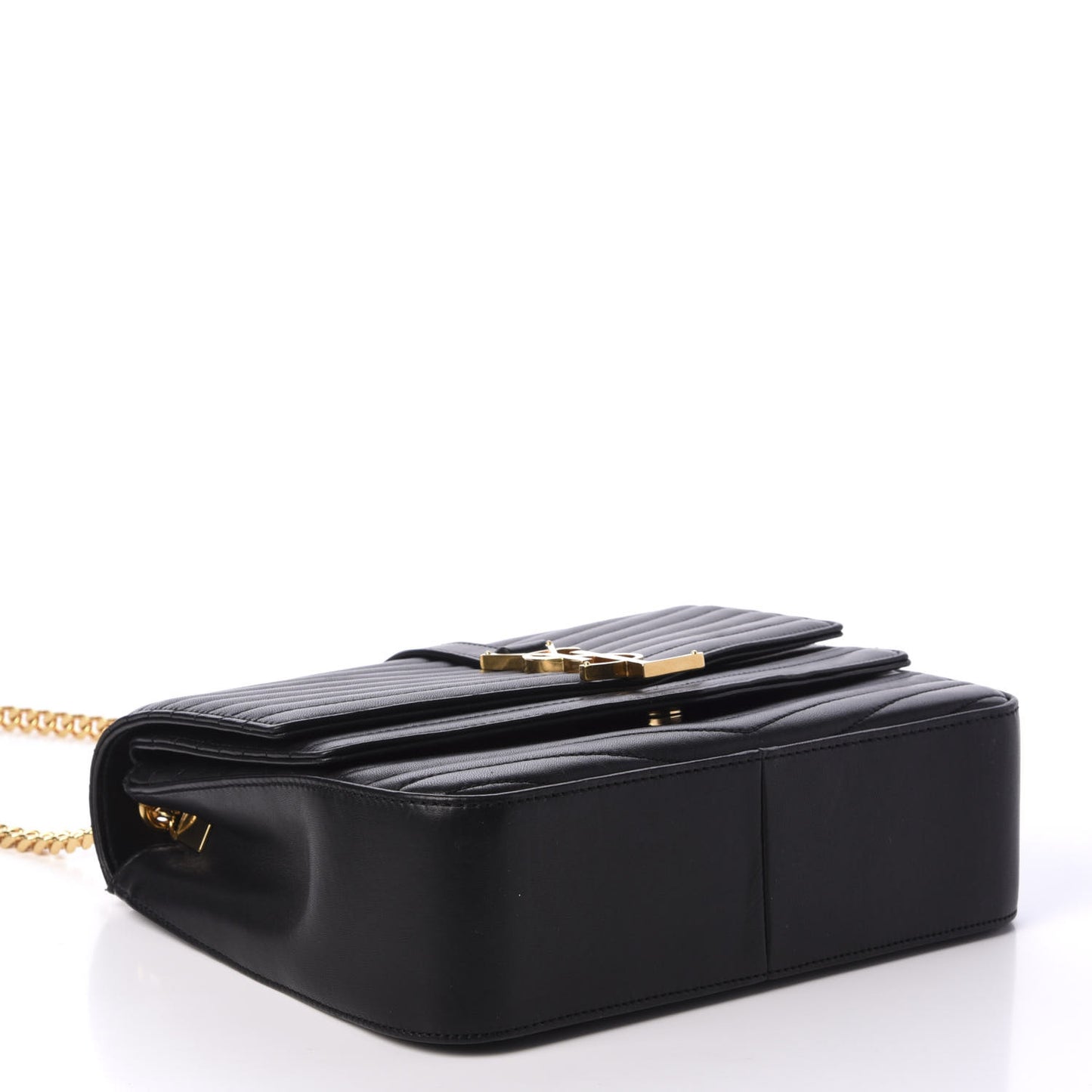 Lambskin Matelasse Chevron Monogram Medium Sulpice Bag Black