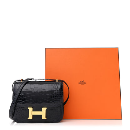 Hermes Shiny Alligator Constance 18 Bleu Baltique 13 of 13